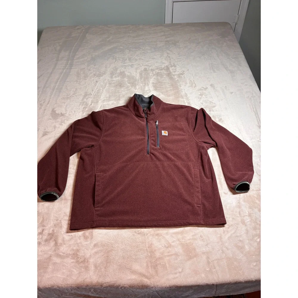 Carhartt Dalton Half Zip Fleece Pullover Mens 2XL Dark Red Gorpcore Utility